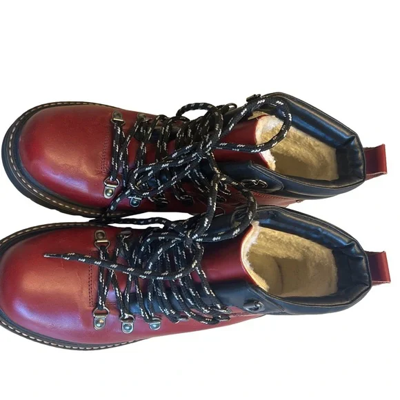 Alpinetek Women's Red Leather Lined Ankle Winter/ Hiking Boots.   Size 10 - Picture 5 of 5